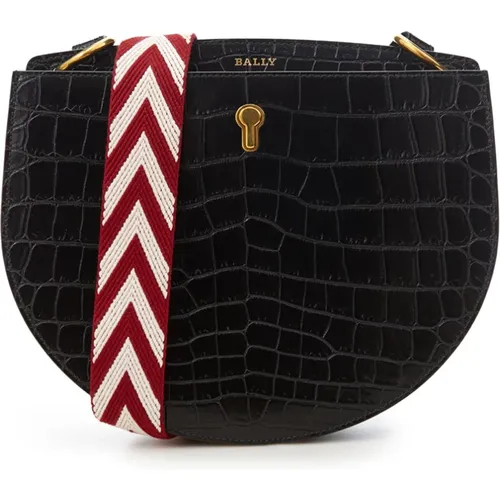 Stylish Cross Body Bag in Croc Print , female, Sizes: ONE SIZE - Bally - Modalova