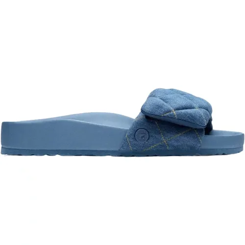 Stone Washed Denim Hausschuhe , Damen, Größe: 37 EU - Birkenstock - Modalova