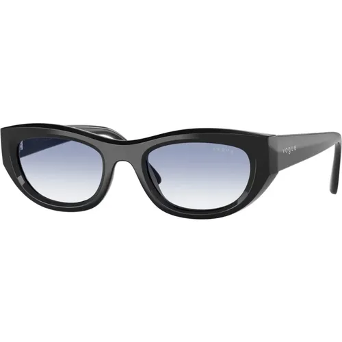 Bold Cat-Eye Sunglasses with Blue Lenses , unisex, Sizes: 51 MM - Vogue - Modalova