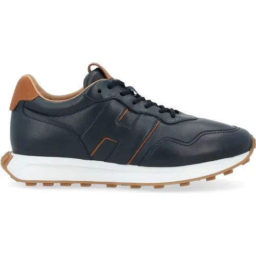 And Brown Leather Sneaker H601 , male, Sizes: 10 UK - Hogan - Modalova