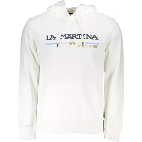 Cotton Hooded Sweater with Embroidery , male, Sizes: XL, M, 2XL - LA MARTINA - Modalova