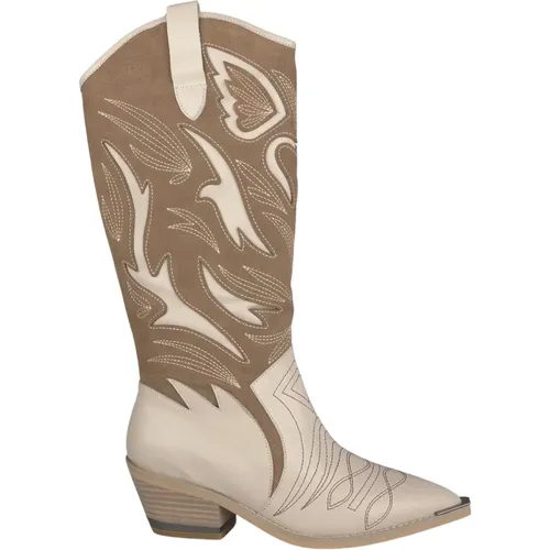 Leather Cowboy Boots with Pointed Toecap , female, Sizes: 2 UK, 6 UK, 5 UK, 7 UK, 3 UK, 4 UK - Alma en Pena - Modalova