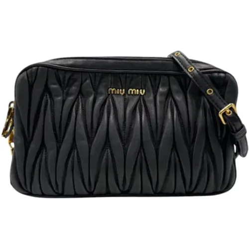 Pre-owned Cross Body Bags, female, , Size: ONE SIZE Pre-owned Leather shoulder-bags - Miu Miu Pre-owned - Modalova