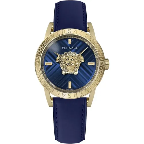 Blue and Gold V-Code Restyling Watch , male, Sizes: ONE SIZE - Versace - Modalova