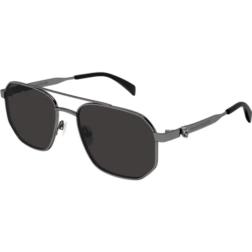 Sunglasses, male, , Size: 58 MM Gunmetal Grey Sunglasses - alexander mcqueen - Modalova