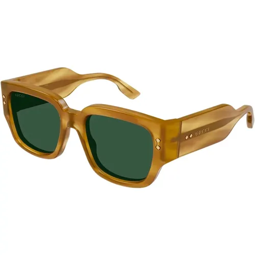 Stilvolle Sonnenbrille in Hellbraun/Grün , Herren, Größe: 54 MM - Gucci - Modalova