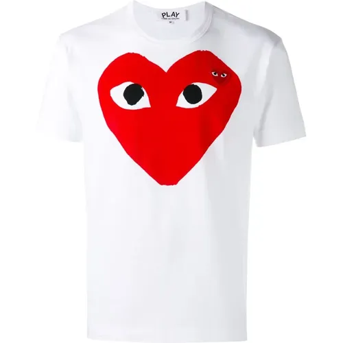 Weiße T-Shirts und Polos mit Converse-Stil - Comme des Garçons Play - Modalova