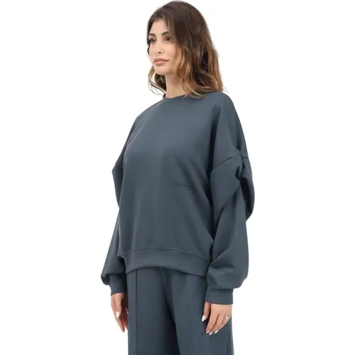 Grauer Oversize Pullover Casual Stil - HINNOMINATE - Modalova