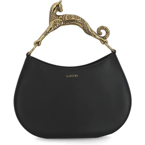 Leather Woman`s Handbag with Cat Handle , female, Sizes: ONE SIZE - Lanvin - Modalova
