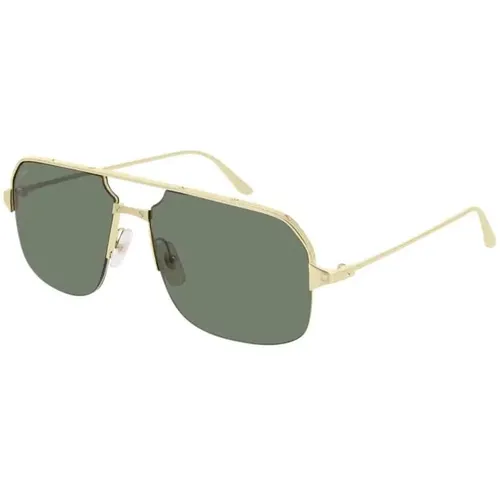 Ct0230S Gold Green Sunglasses , unisex, Sizes: 59 MM - Cartier - Modalova