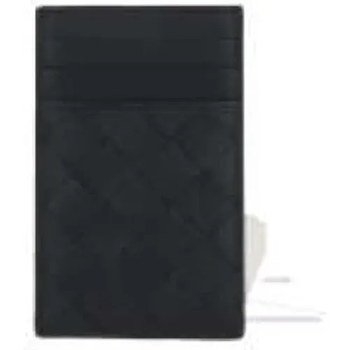 Leather Credit Card Wallet with Intrecciato Motif , male, Sizes: ONE SIZE - Bottega Veneta - Modalova