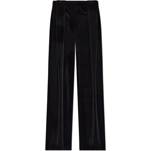 Straight Trousers, female, , Size: XS Velvet trousers with front darts - Balmain - Modalova