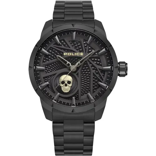 Watches, male, , Size: ONE SIZE Skull Bracelet Watch Set with Band - Police - Modalova