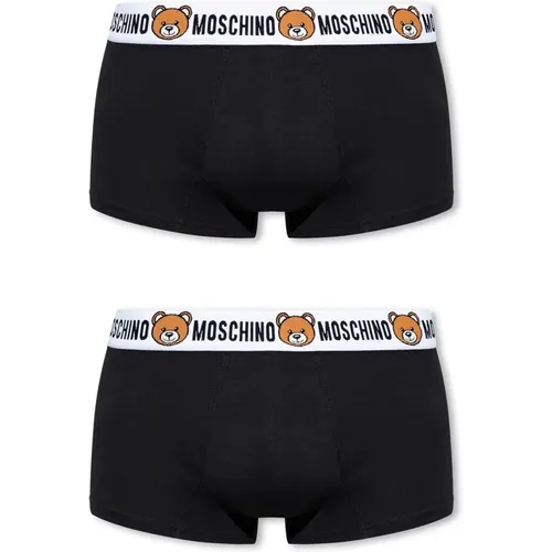 Branded boxers 2-pack , male, Sizes: 2XL, XS, XL - Moschino - Modalova