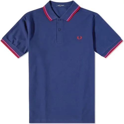 Polo Shirts, male, , Size: M Slim Fit Twin Tipped Polo - Fred Perry - Modalova