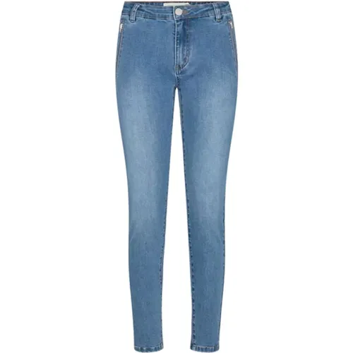 Denim Jeans mit Reißverschlussdetails Medium Blau , Damen, Größe: L - Sofie Schnoor - Modalova