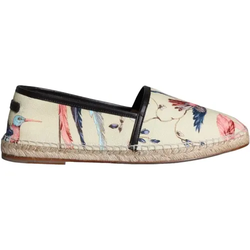 Espadrilles, male, , Size: 7 US Beige Canvas Slip-On Espadrilles Shoes - Dolce & Gabbana - Modalova