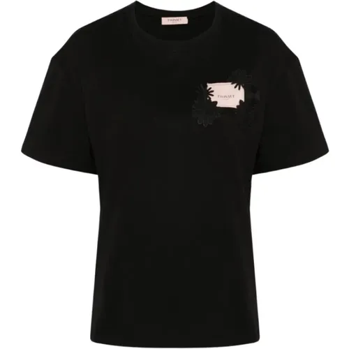 Logo T-Shirt Stilvolle Freizeitkleidung , Damen, Größe: S - Twinset - Modalova