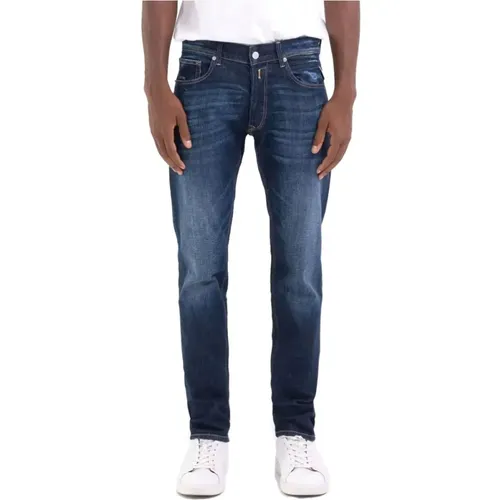 Regular Slim Jeans Dunkelblau , Herren, Größe: W32 - Replay - Modalova