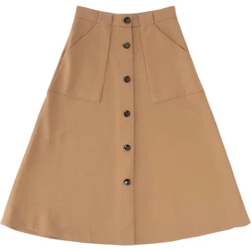 Stylish A-Line Skirt with Buttons and Deep Pockets , female, Sizes: W27, W25, W26 - Nine In The Morning - Modalova