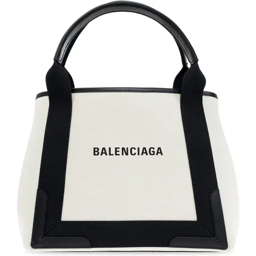 Navy Small Cabas Bag , female, Sizes: ONE SIZE - Balenciaga - Modalova