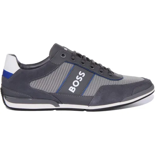 Saturn Low Profile Grey Trainers Men , male, Sizes: 10 UK, 12 UK, 11 UK, 8 UK - Boss - Modalova