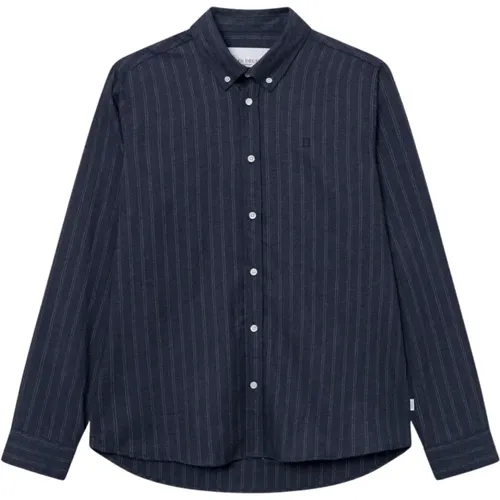 Desert Stripe Shirt Dark Navy/Ivory , male, Sizes: L, XL - Les Deux - Modalova