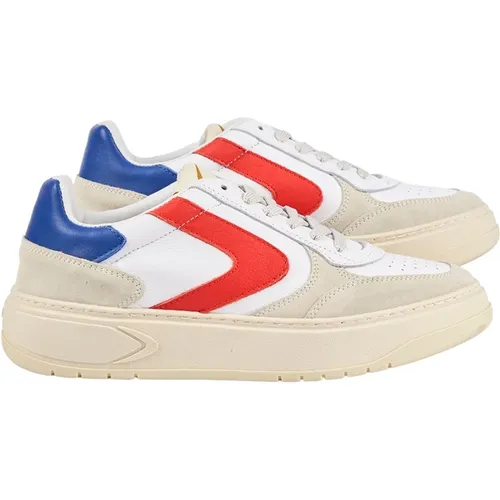 Sneakers, male, , Size: 8 US White Suede Leather Sneakers Orange - Valsport 1920 - Modalova