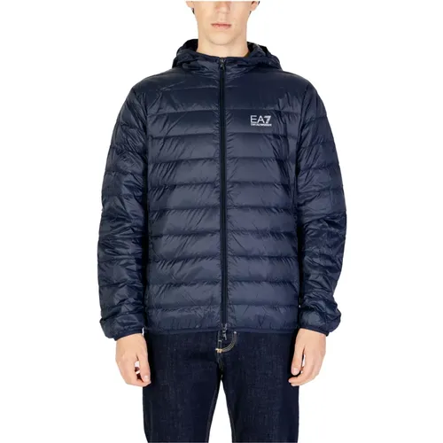 Blaue Jacke Herbst/Winter Herren , Herren, Größe: M - Emporio Armani EA7 - Modalova