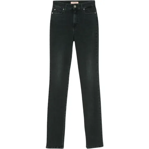Schwarze Slim Fit Jeans , Damen, Größe: W27 - Twinset - Modalova