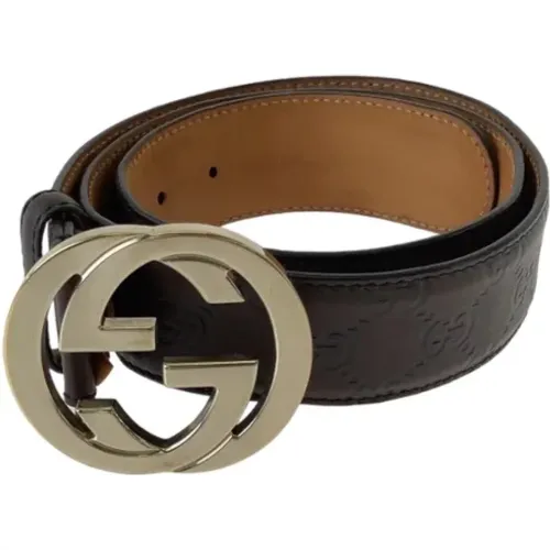 Pre-owned Belts, male, , Size: ONE SIZE Pre-owned Leather belts - Gucci Vintage - Modalova