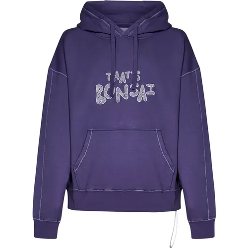 Lila Bestickte Logo Kapuzenpullover Aw24 , Herren, Größe: L - Bonsai - Modalova