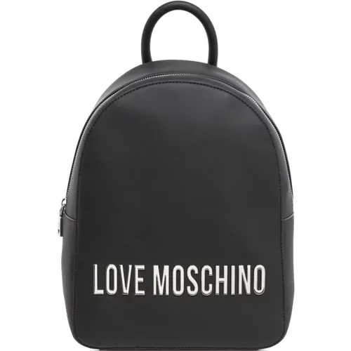 Backpacks, female, , Size: ONE SIZE Stylish Lettering Backpack with Zip Closure - Love Moschino - Modalova