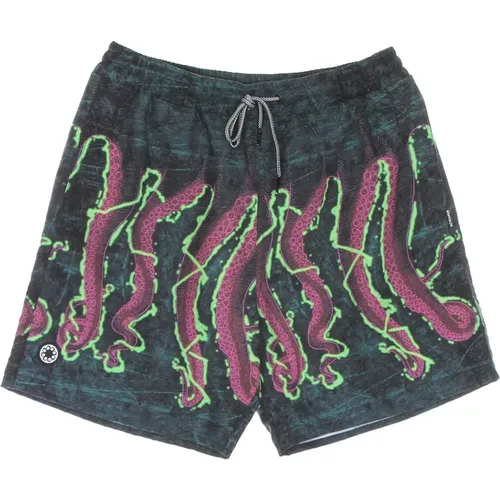 Casual Shorts, male, , Size: S Tentacles Print Swim Shorts Black - Octopus - Modalova