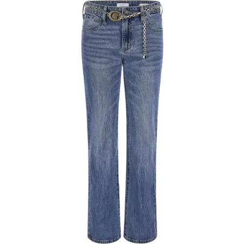 Klassische Straight Leg Mid-Rise Jeans , Damen, Größe: W27 - Guess - Modalova