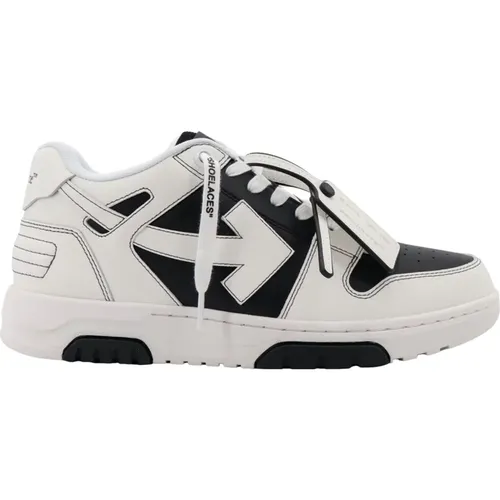 Iconic Leather Sneakers with Zip Tie , male, Sizes: 8 UK - Off White - Modalova