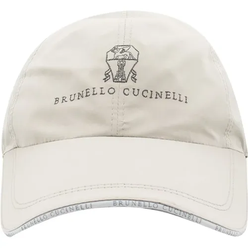 Caps, male, , Size: L Water-Repellent Microfibre Baseball Cap - BRUNELLO CUCINELLI - Modalova