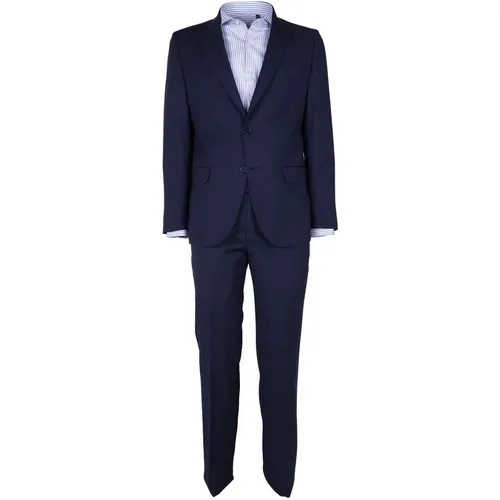 Single Breasted Suits, male, , Size: S Virgin Wool Suit Drop 7 - Made in Italia - Modalova