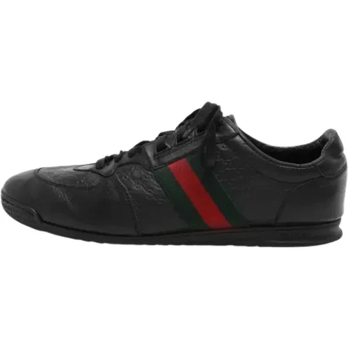 Pre-owned Sneakers, male, , Size: 10 1/2 US Pre-owned Leather sneakers - Gucci Vintage - Modalova