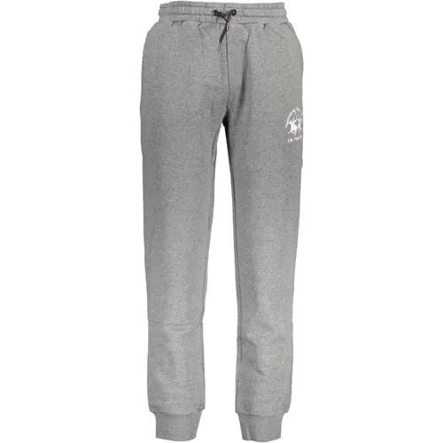 Sweatpants, male, , Size: 3XL Sporty Grey Mens Pants with Logo - LA MARTINA - Modalova