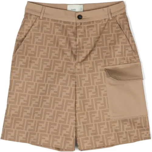 Kinder Shorts, Junior Bermuda Shorts mit -Stickerei,Stilvolle Bermuda Shorts - Fendi - Modalova