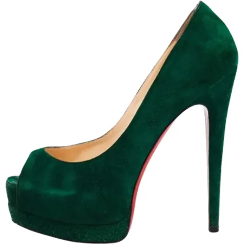 Pre-owned Suede heels , female, Sizes: 3 UK - Christian Louboutin Pre-owned - Modalova