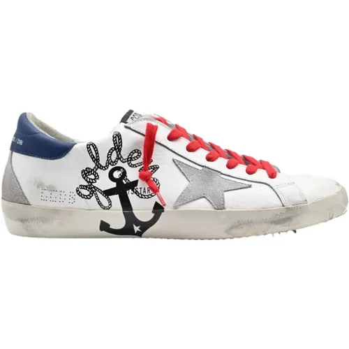 Superstar Grey Star Sneakers , male, Sizes: 9 UK - Golden Goose - Modalova