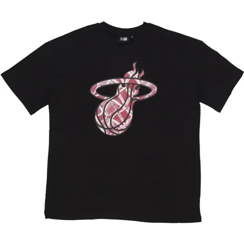 Sportswear, male, , Size: M Miami Heat Logo Tee /Scarlet - new era - Modalova