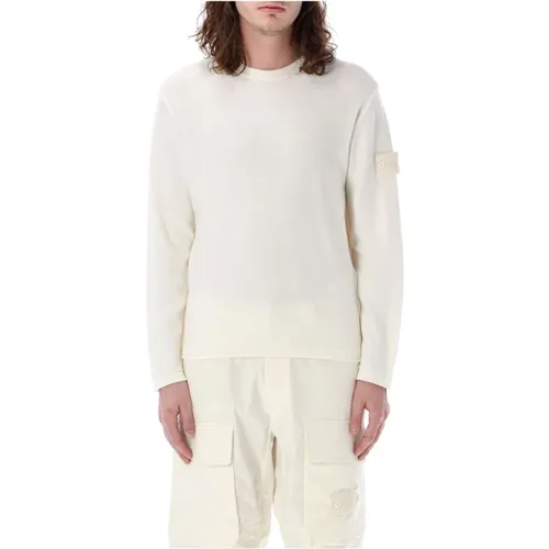 Ghost Sweater, Natürliche Strickwaren,Weiße Sweatshirt Ss24 Herrenmode - Stone Island - Modalova