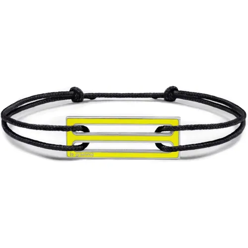 Bracelets, unisex, , Size: ONE SIZE Yellow Lacquered Cord Bracelet - Le Gramme - Modalova