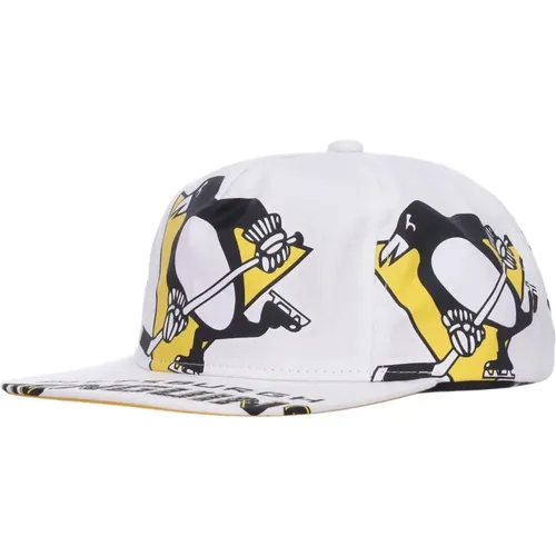 Caps, male, , Size: ONE SIZE Pittsburgh Penguins Flat Visor Cap - Mitchell & Ness - Modalova