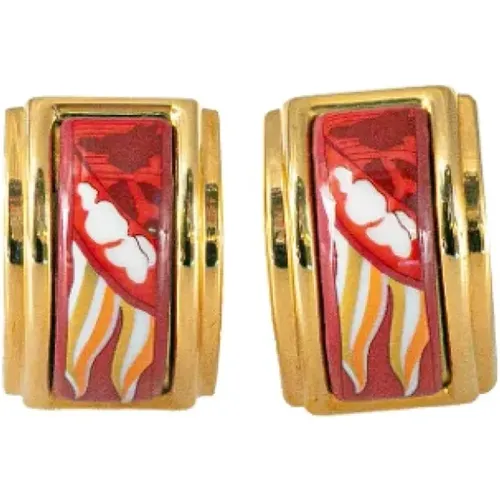 Pre-owned Jewellery, female, , Size: ONE SIZE Pre-owned Fabric earrings - Hermès Vintage - Modalova