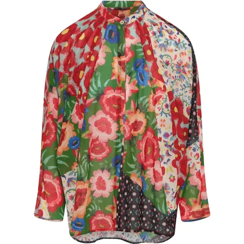 Hoodwink - Bluse mit Fledermausärmeln aus Funktionsgeorgette mit floralem Druck , Damen, Größe: M - High - Modalova