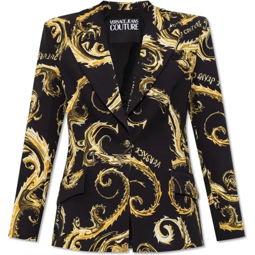 Blazer mit Barocco-Motiv , Damen, Größe: 2XS - Versace Jeans Couture - Modalova